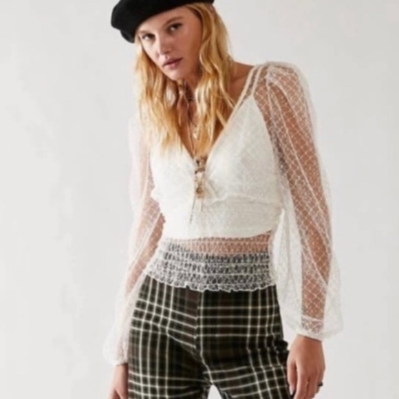 Free People Stevie White Lace Top - Picture 7 of 7